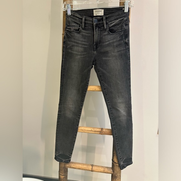 FRAME black/dark grey washed out skinny ankle jeans size 25 in perfect condition - Picture 1 of 5